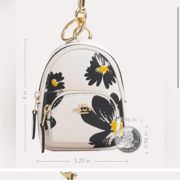 Coach Court Backpack and Mini Keychain Set Flower Print - Picture 7 of 15